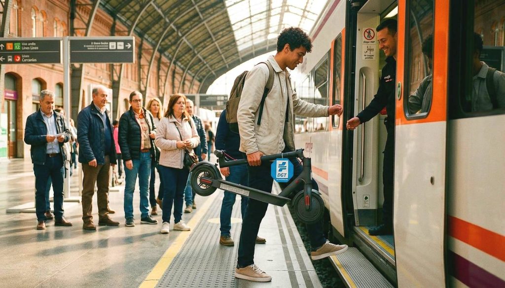 Registro, identificación, seguro y certificado de circulación son las condiciones exigidas por Renfe para entrar con patinete eléctrico en sus trenes.