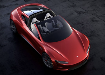 nuevo tesla Roadster desde arriba